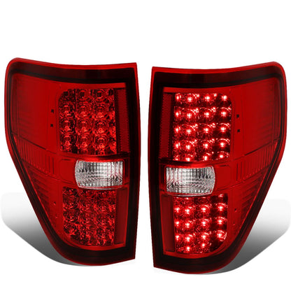 09-14 Ford F-150 Full LED Tail Lights - Chrome/Red