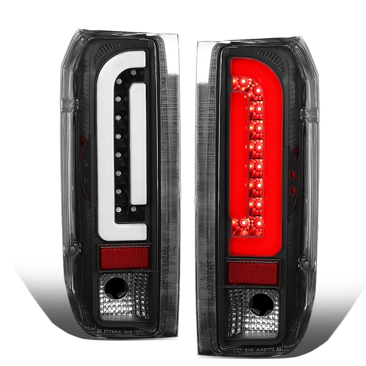 90-97 Ford F-150/F-250/F-350/Bronco 3D LED Tail Lights Black/Clear