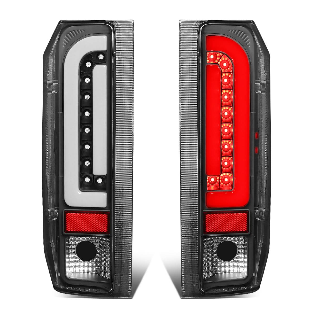 90-97 Ford F-150/F-250/F-350/Bronco 3D LED Tail Lights Black/Clear