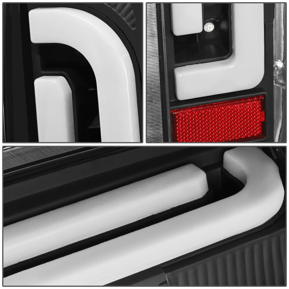 90-97 Ford F-150/F-250/F-350/Bronco 3D LED Tail Lights Black/Clear