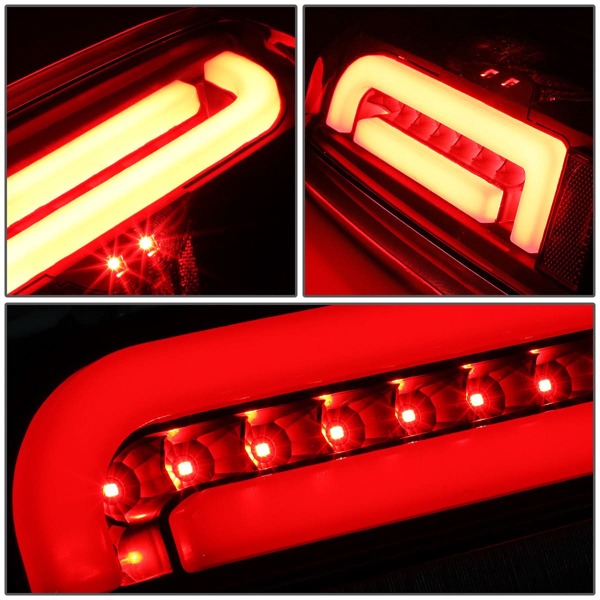90-97 Ford F-150/F-250/F-350/Bronco 3D LED Tail Lights Black/Smoke