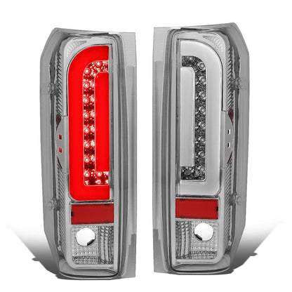 90-97 Ford F-150/F-250/F-350/Bronco 3D LED Tail Lights Chrome/Clear