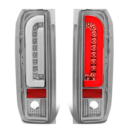 90-97 Ford F-150/F-250/F-350/Bronco 3D LED Tail Lights Chrome/Clear