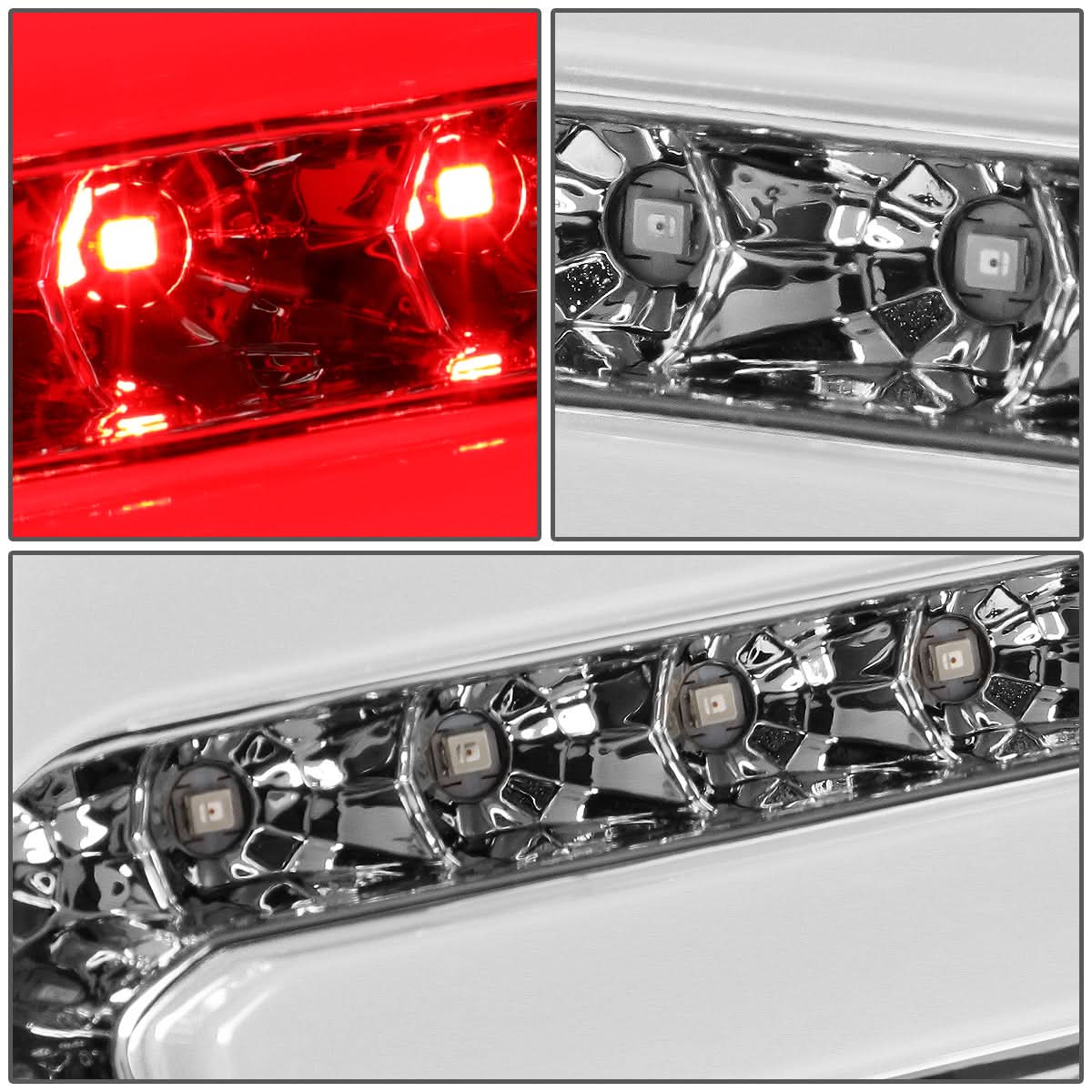 90-97 Ford F-150/F-250/F-350/Bronco 3D LED Tail Lights Chrome/Clear