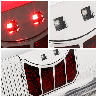 90-97 Ford F-150/F-250/F-350/Bronco 3D LED Tail Lights Chrome/Clear