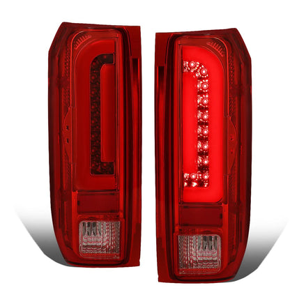 90-97 Ford F-150/F-250/F-350/Bronco 3D LED Tail Lights Chrome/Red