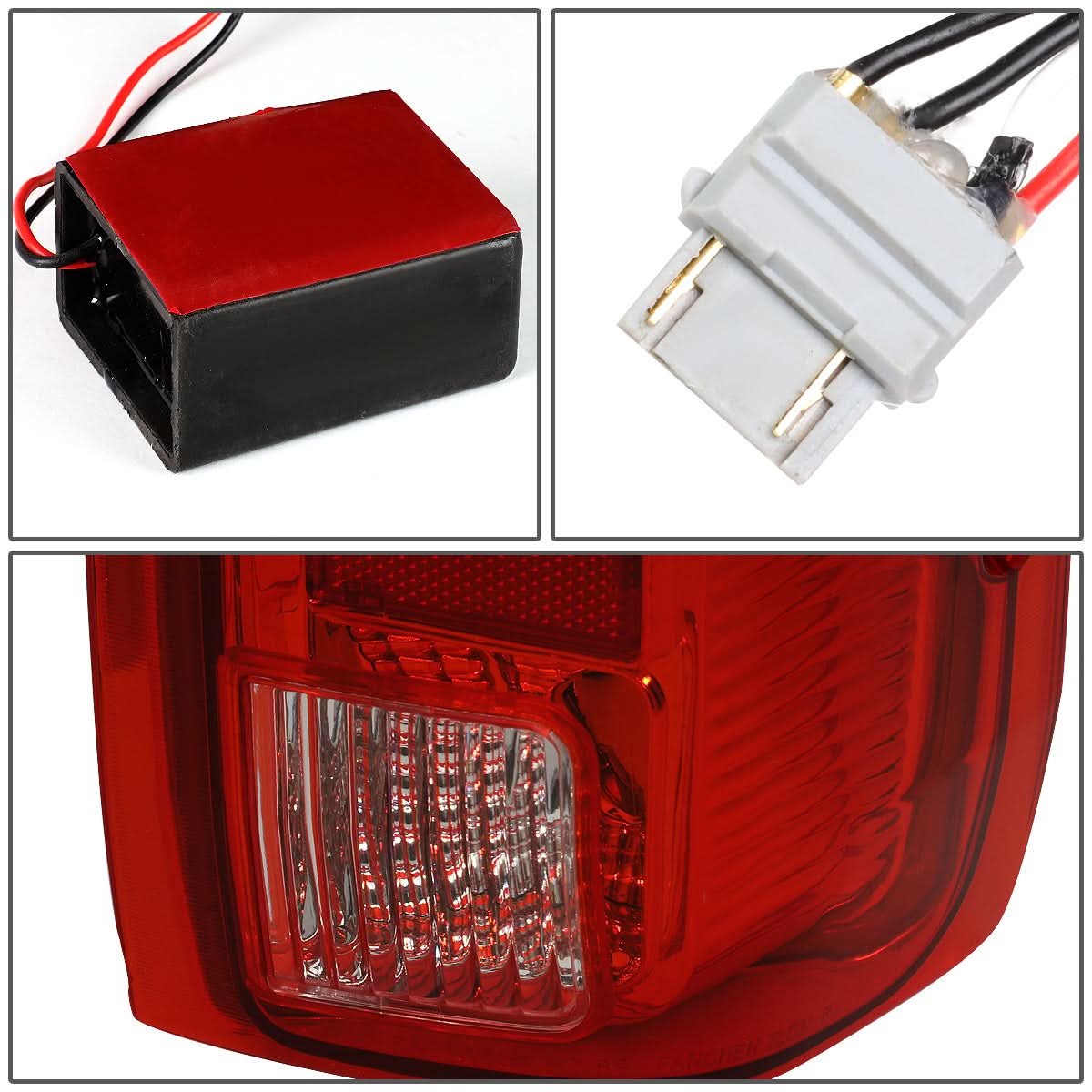 90-97 Ford F-150/F-250/F-350/Bronco 3D LED Tail Lights Chrome/Red