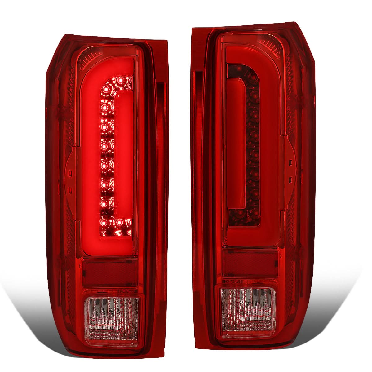 90-97 Ford F-150/F-250/F-350/Bronco 3D LED Tail Lights Chrome/Red