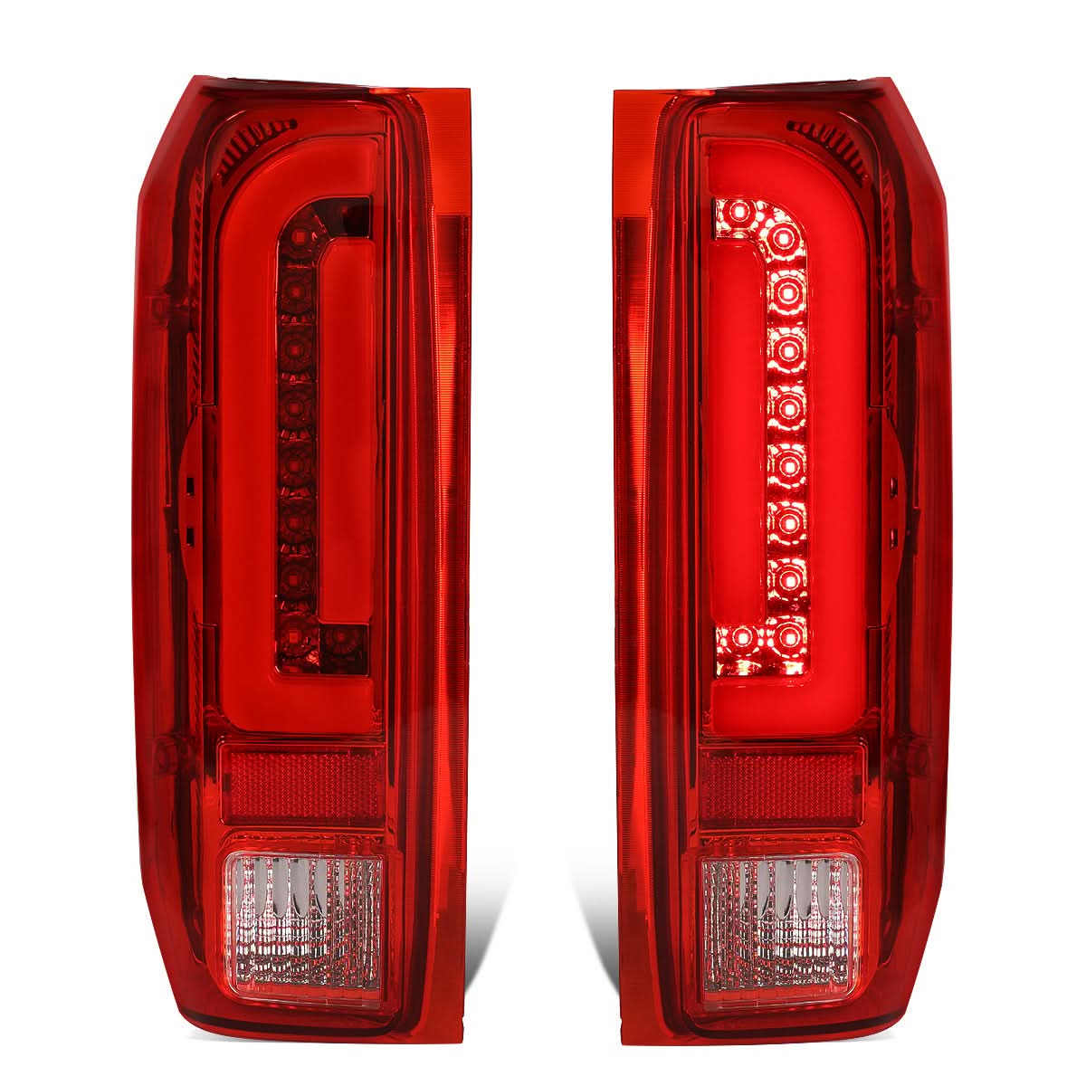 90-97 Ford F-150/F-250/F-350/Bronco 3D LED Tail Lights Chrome/Red