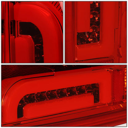 90-97 Ford F-150/F-250/F-350/Bronco 3D LED Tail Lights Chrome/Red