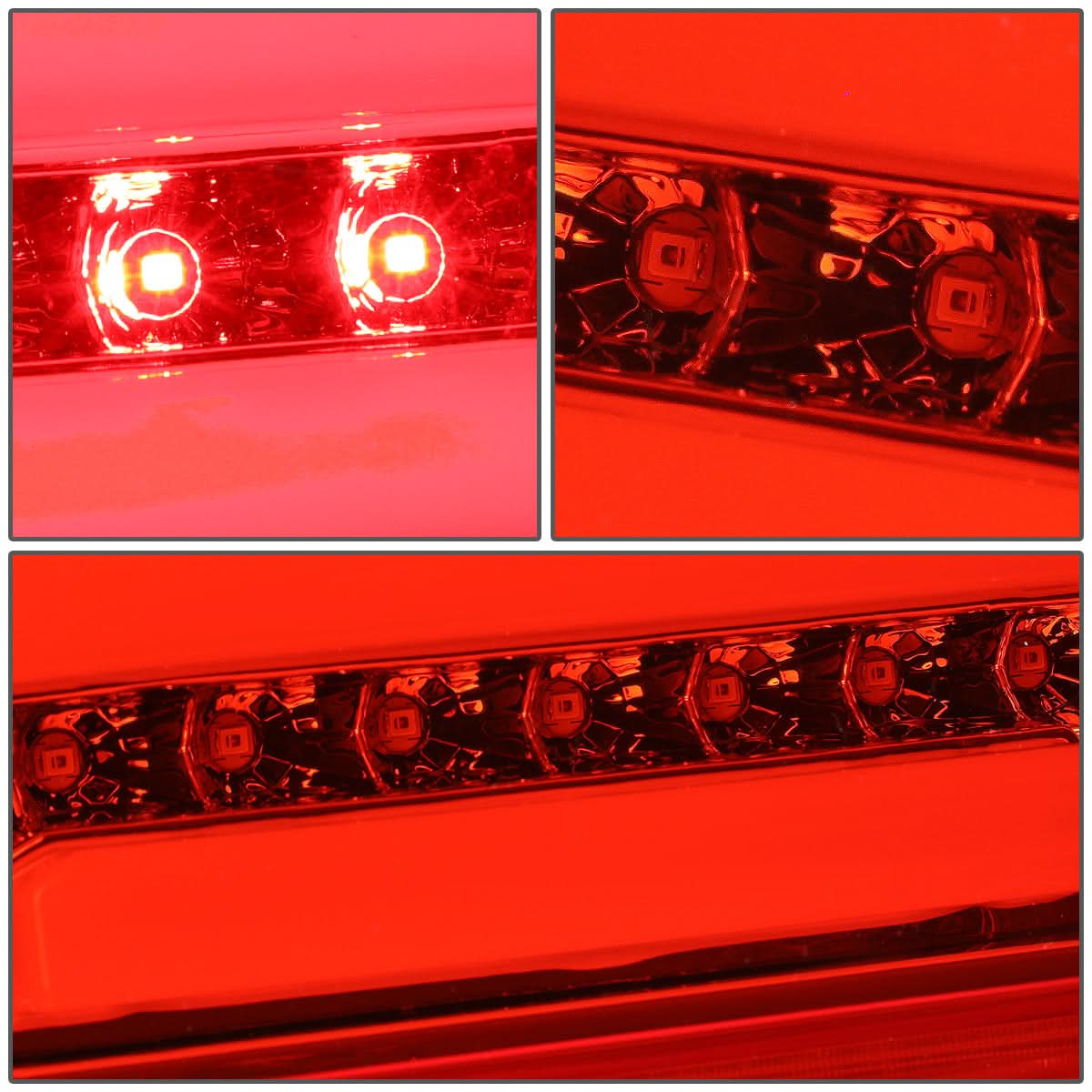 90-97 Ford F-150/F-250/F-350/Bronco 3D LED Tail Lights Chrome/Red