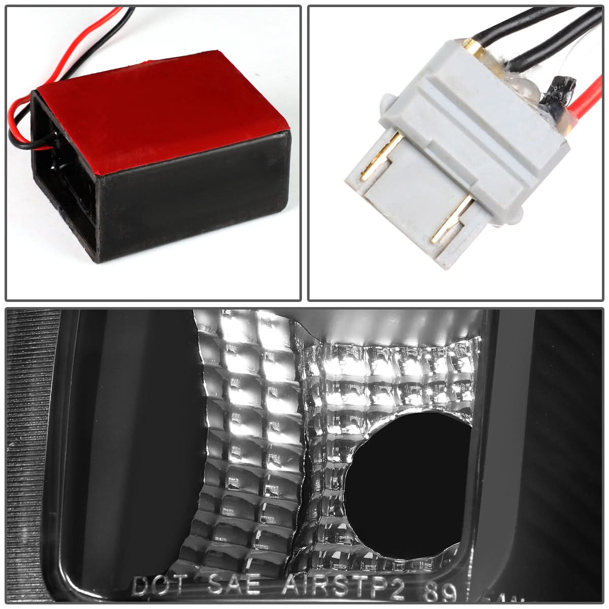 90-97 Ford F-150/F-250/F-350/Bronco LED Tail Lights Black/Clear