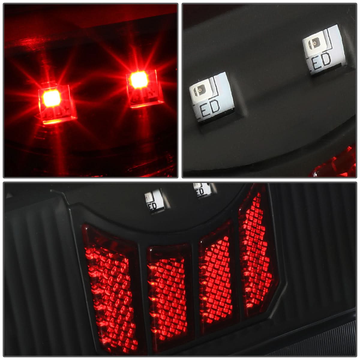 90-97 Ford F-150/F-250/F-350/Bronco LED Tail Lights Black/Clear