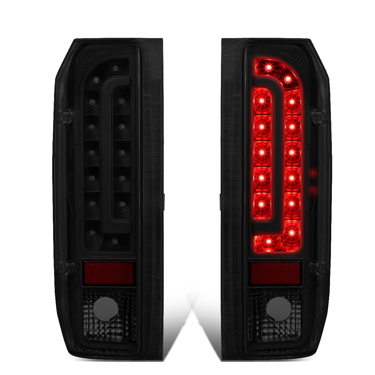 90-97 Ford F-150/F-250/F-350/Bronco LED Tail Lights - Black/Smoke