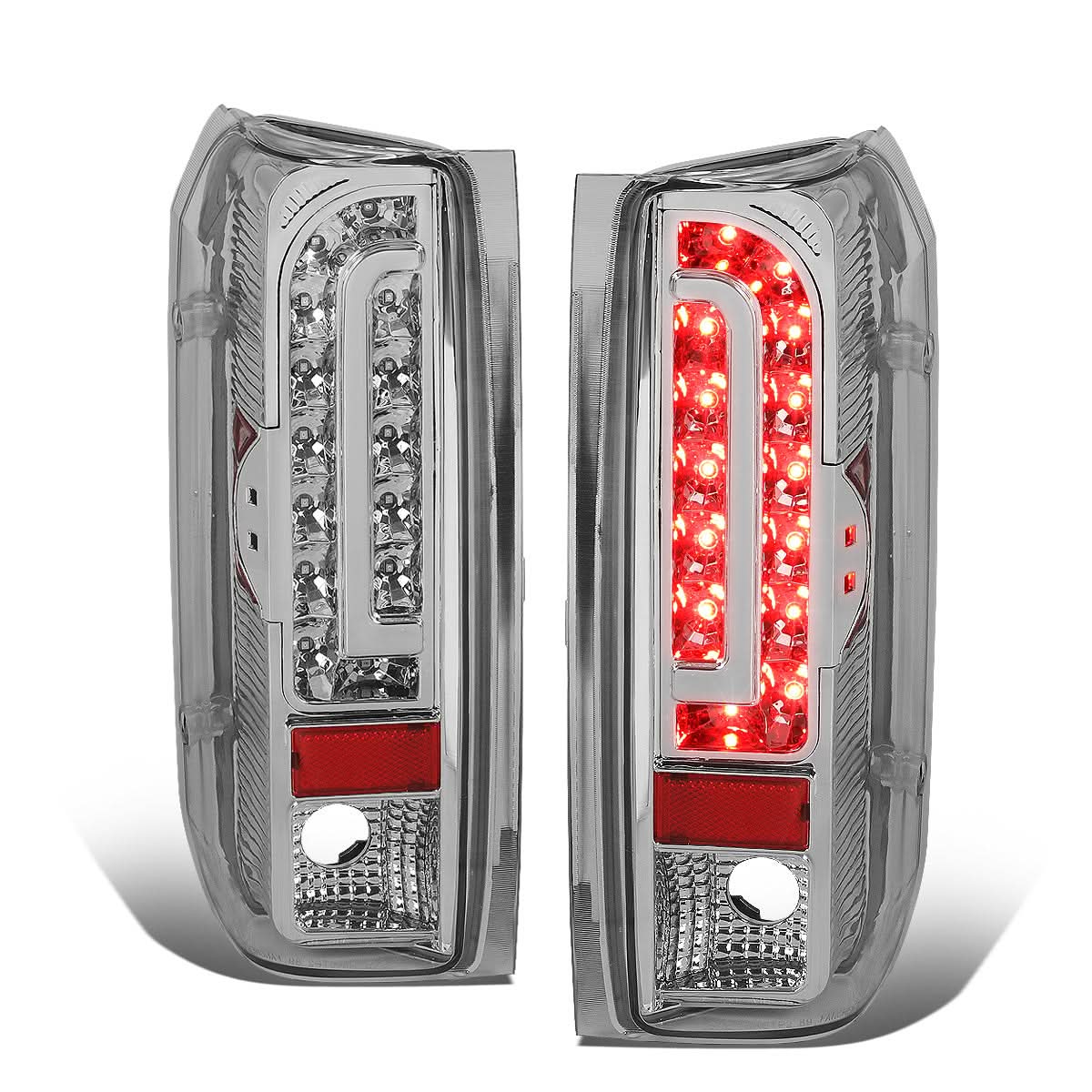 90-97 Ford F-150/F-250/F-350/Bronco LED Tail Lights Chrome/Clear