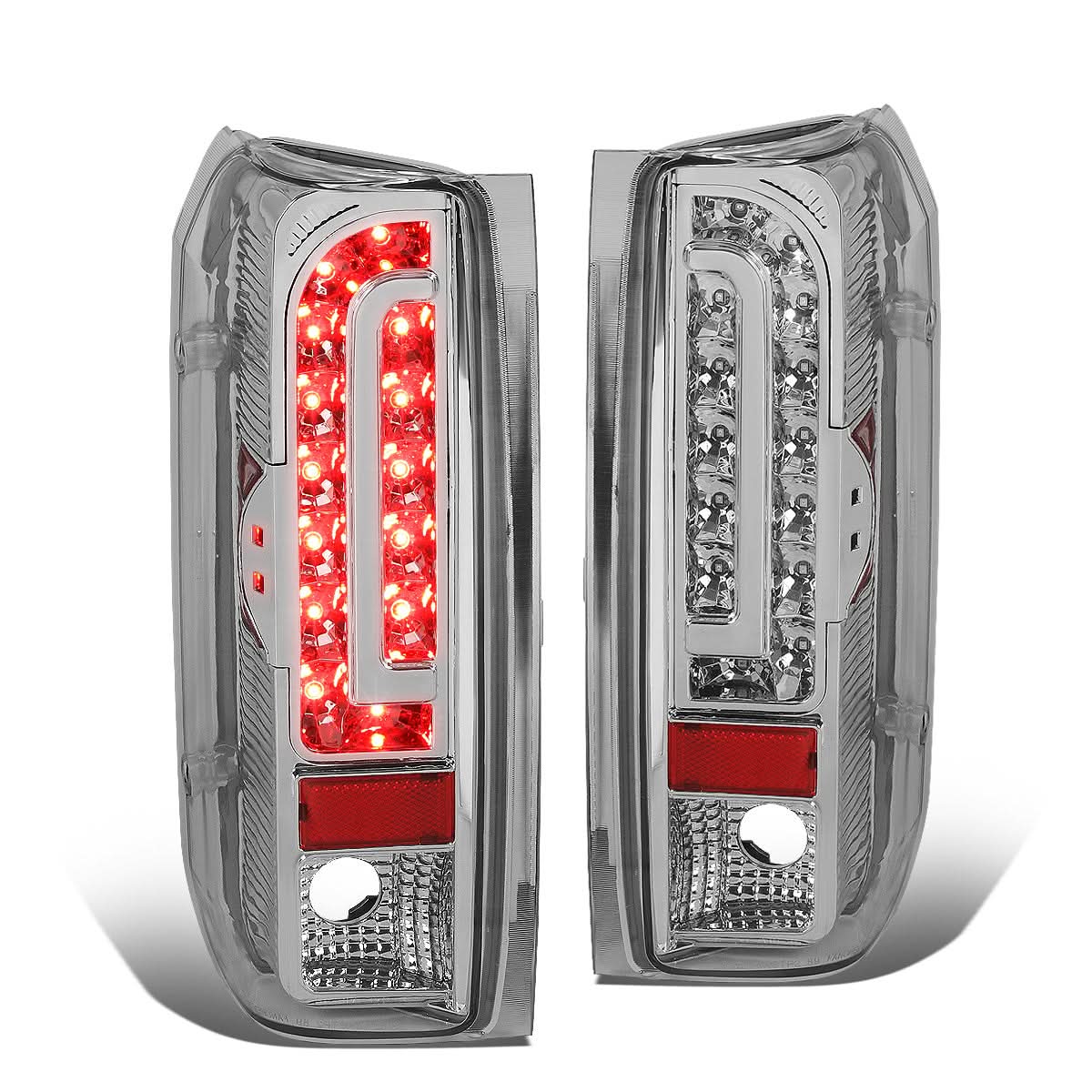 90-97 Ford F-150/F-250/F-350/Bronco LED Tail Lights Chrome/Clear