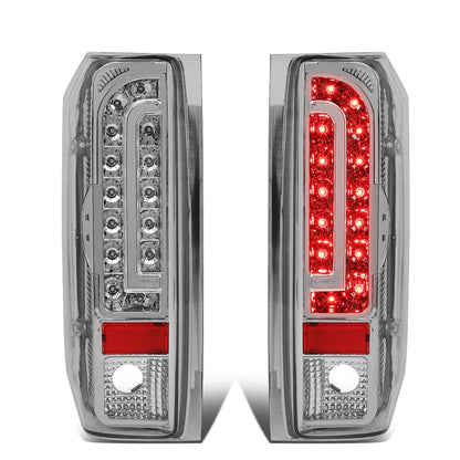 90-97 Ford F-150/F-250/F-350/Bronco LED Tail Lights Chrome/Clear