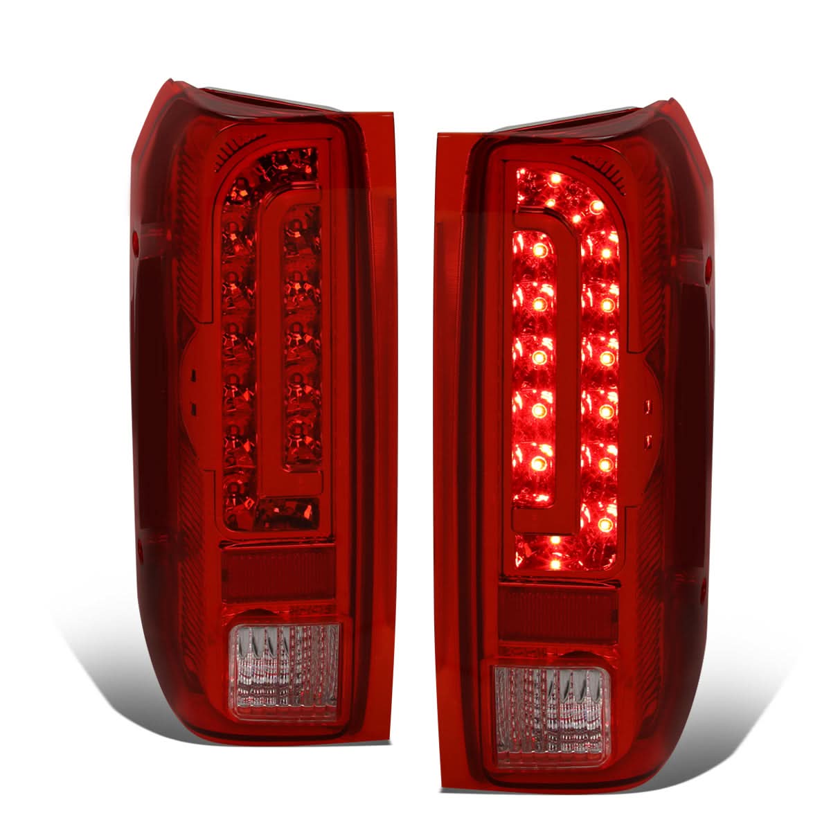 90-97 Ford F-150/F-250/F-350/Bronco LED Tail Lights Chrome/Red
