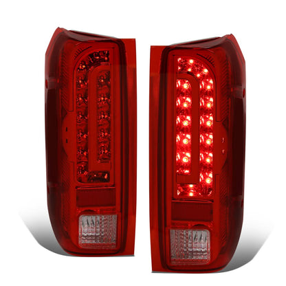 90-97 Ford F-150/F-250/F-350/Bronco LED Tail Lights Chrome/Red