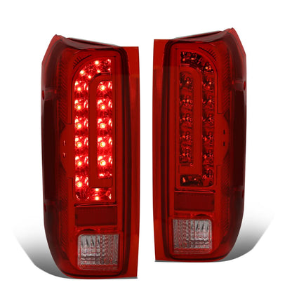 90-97 Ford F-150/F-250/F-350/Bronco LED Tail Lights Chrome/Red