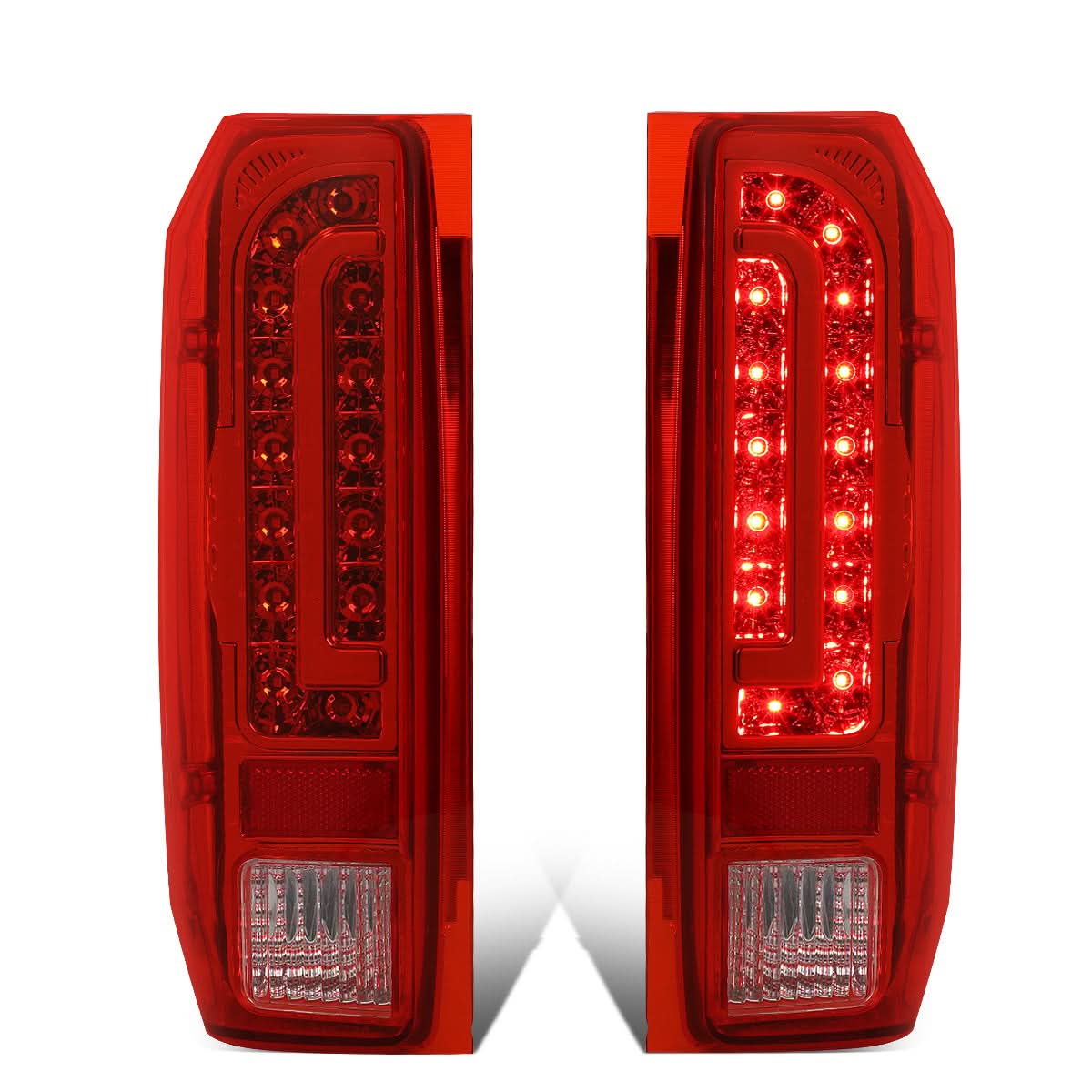 90-97 Ford F-150/F-250/F-350/Bronco LED Tail Lights Chrome/Red