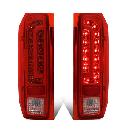 90-97 Ford F-150/F-250/F-350/Bronco LED Tail Lights Chrome/Red