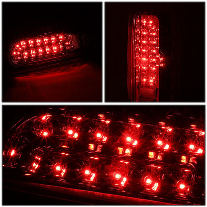 90-97 Ford F-150/F-250/F-350/Bronco LED Tail Lights Chrome/Red