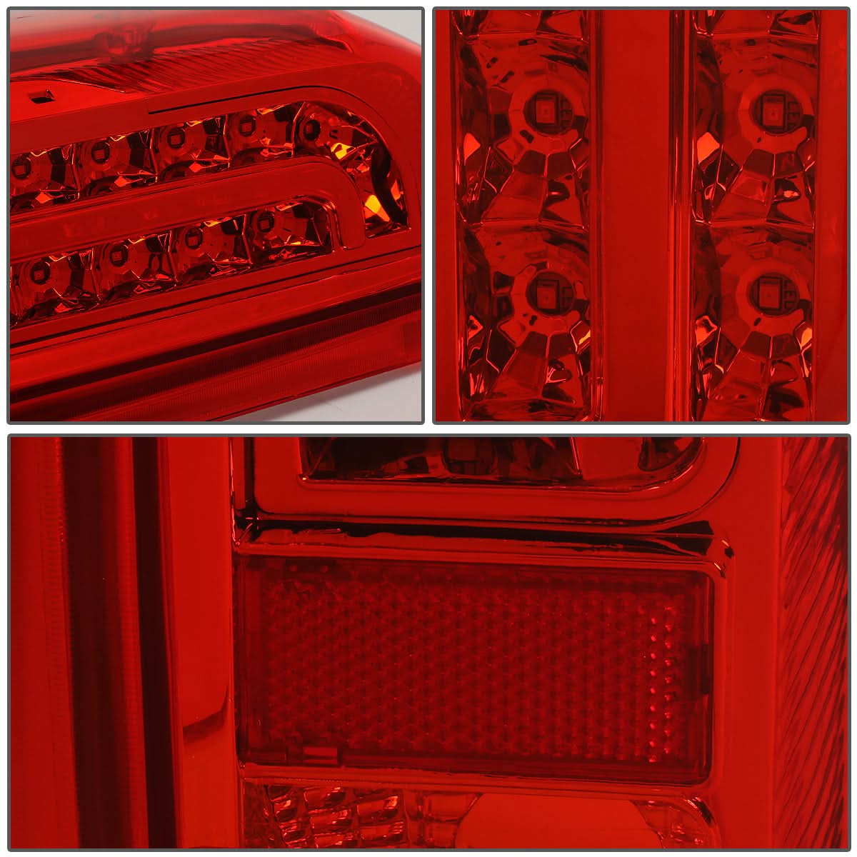 90-97 Ford F-150/F-250/F-350/Bronco LED Tail Lights Chrome/Red