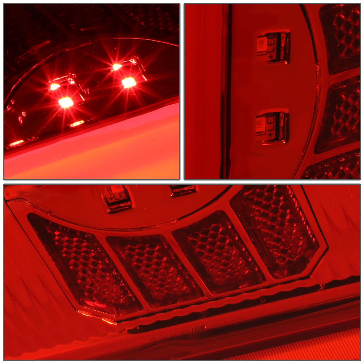 90-97 Ford F-150/F-250/F-350/Bronco LED Tail Lights Chrome/Red