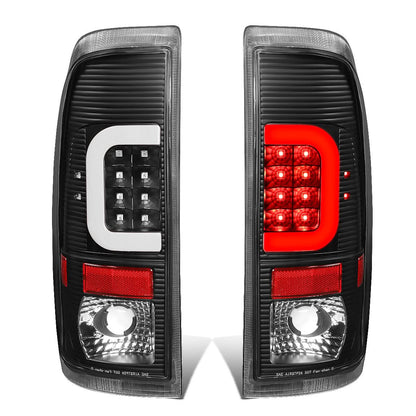 97-07 Ford F-150 F-250 F-350 C-Bar 3D LED Tail Lights Black/Clear