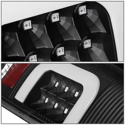 97-07 Ford F-150 F-250 F-350 C-Bar 3D LED Tail Lights Black/Clear
