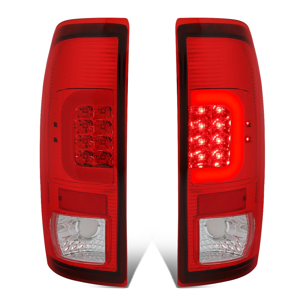 97-07 Ford F-150 F-250 F-350 F-450 F-550 C-Bar 3D LED Tail Lights Chrome