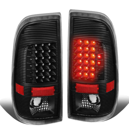 97-07 Ford F-150 F-250 F-350 F-450 F-550 LED Tail Lights Black/Clear