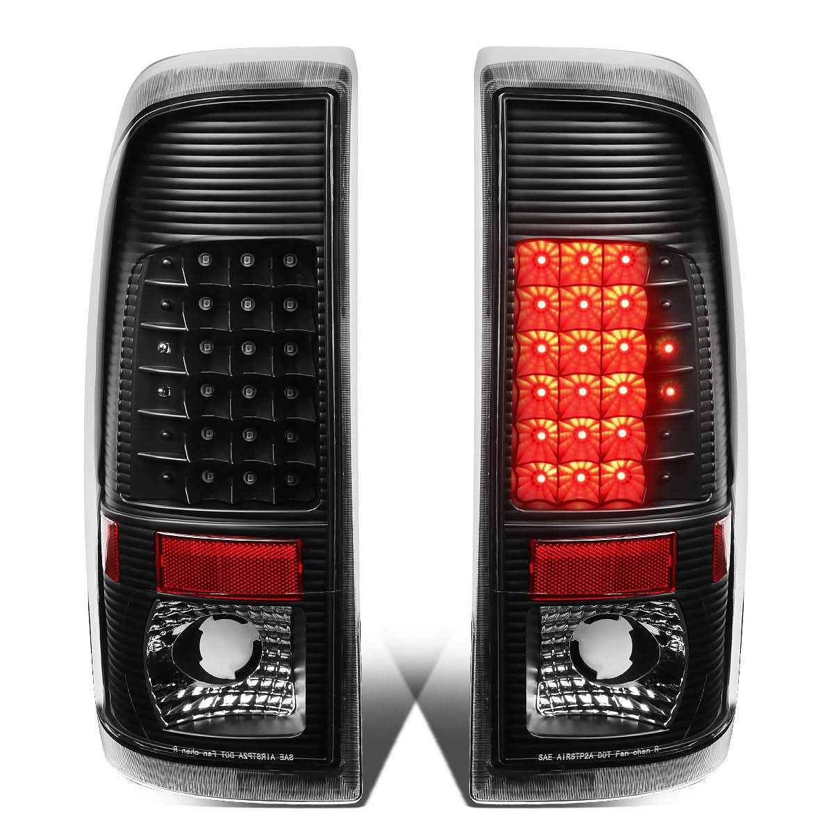97-07 Ford F-150 F-250 F-350 F-450 F-550 LED Tail Lights Black/Clear