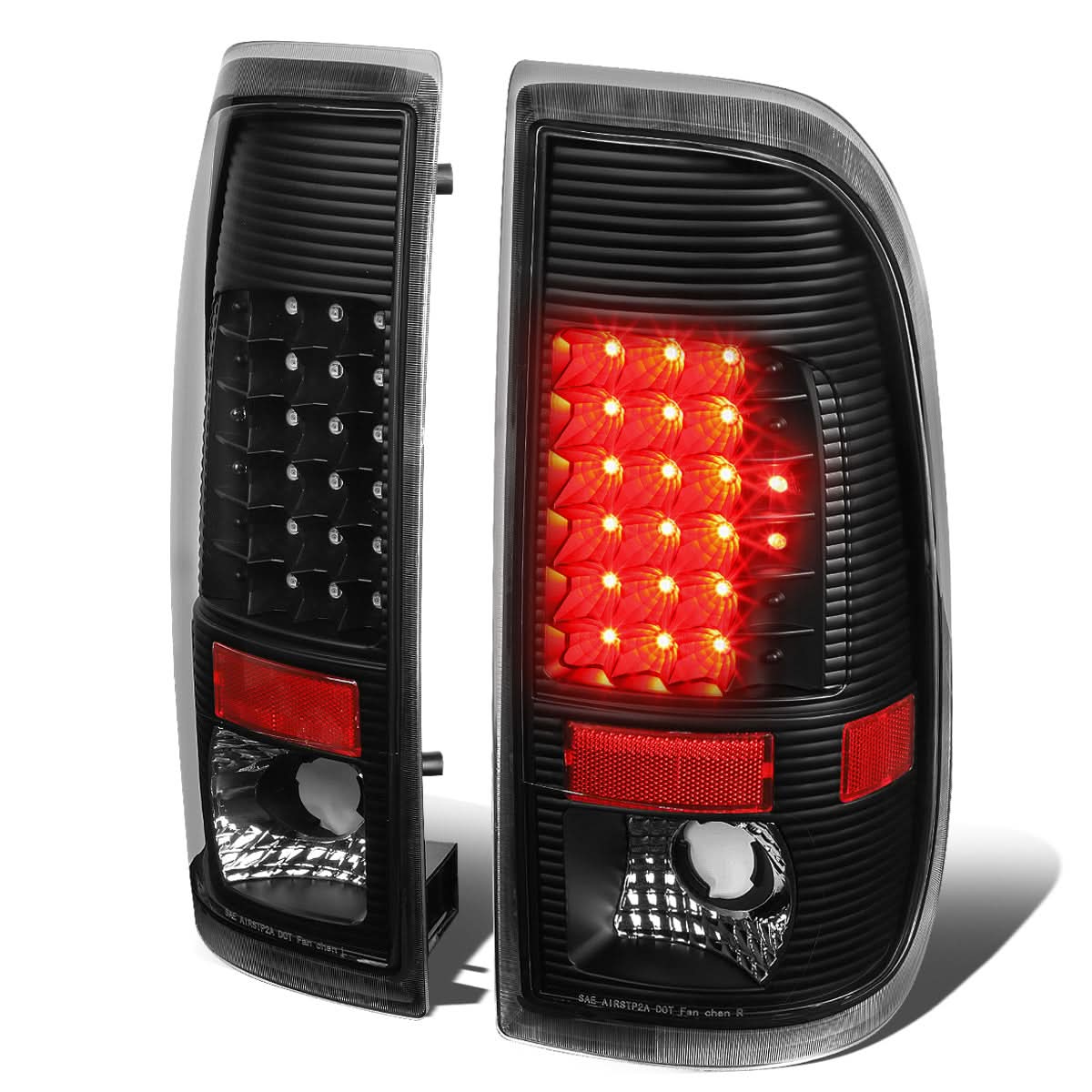 08-16 Ford F-250/F-350/F-450/F-550 Super Duty LED Tail Lights Black/Clear