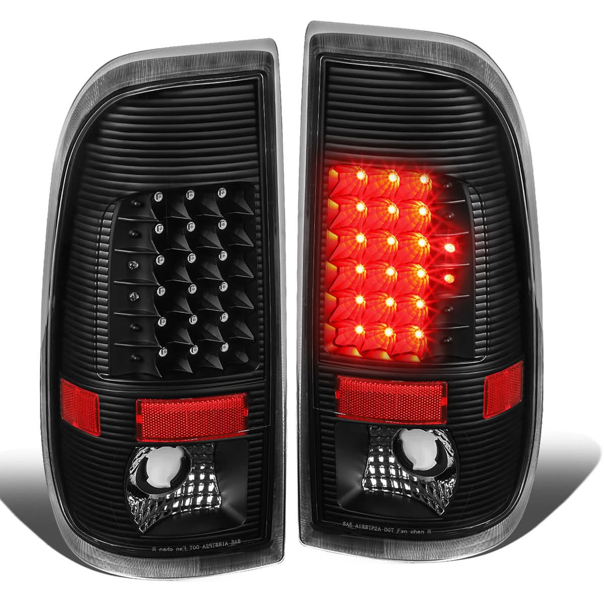 08-16 Ford F-250/F-350/F-450/F-550 Super Duty LED Tail Lights Black/Clear