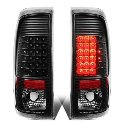 08-16 Ford F-250/F-350/F-450/F-550 Super Duty LED Tail Lights Black/Clear