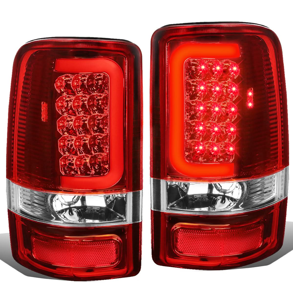 00-06 Chevy Tahoe Suburban GMC Yukon C-Bar 3D U-Halo LED Tail Lights