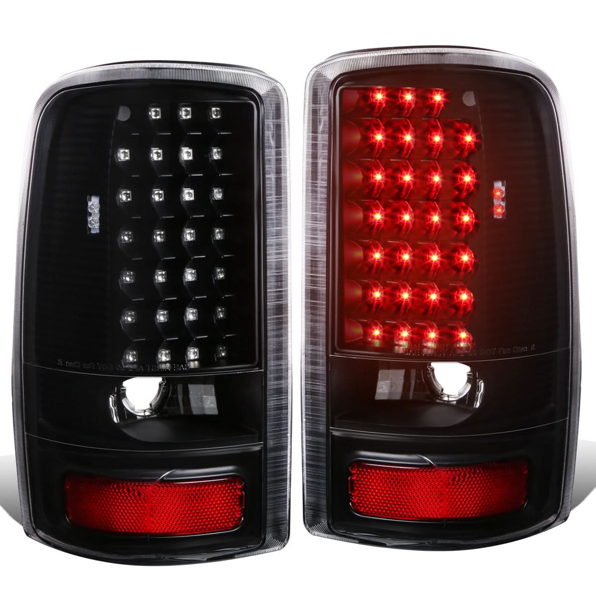 2000-2006 Chevrolet Tahoe Suburban GMC Yukon LED Tail Lights Black