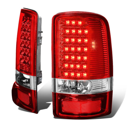 00-06 Chevrolet Tahoe Suburban Yukon LED Tail Lights Chrome Red