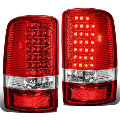 00-06 Chevrolet Tahoe Suburban Yukon LED Tail Lights Chrome Red