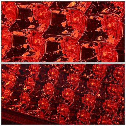 00-06 Chevrolet Tahoe Suburban Yukon LED Tail Lights Chrome Red