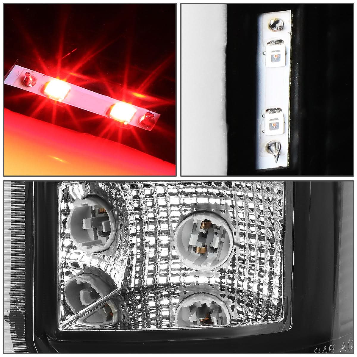 07-14 GMC Sierra 3D LED Tail Lights Black Clear
