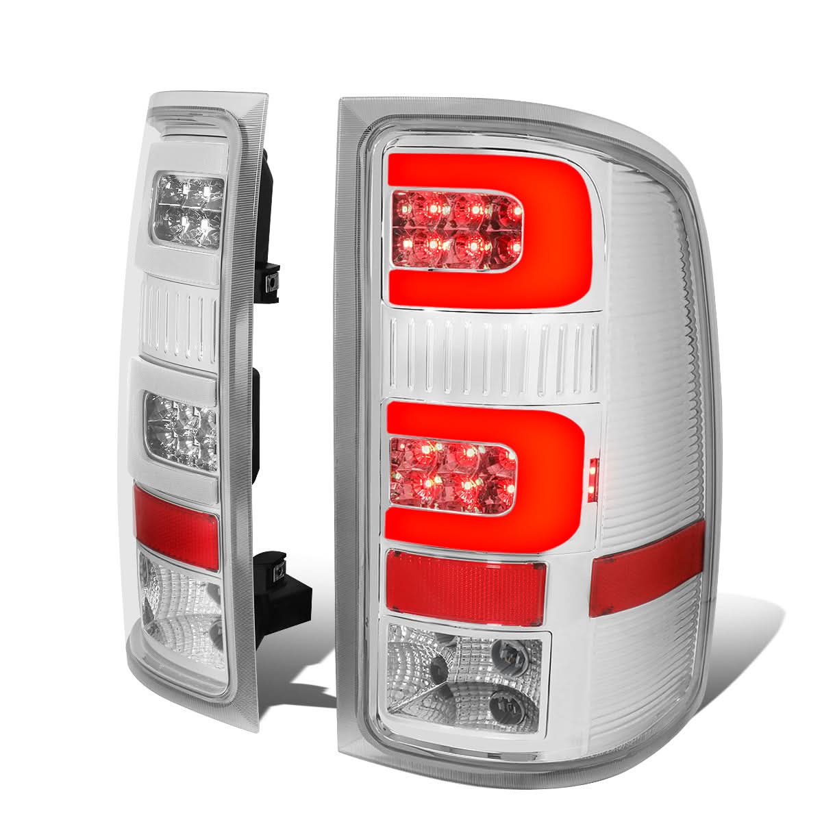 07-14 GMC Sierra 1500/2500HD/3500HD 3D LED Tail Lights Chrome/Clear