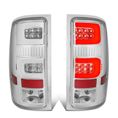 07-14 GMC Sierra 1500/2500HD/3500HD 3D LED Tail Lights Chrome/Clear