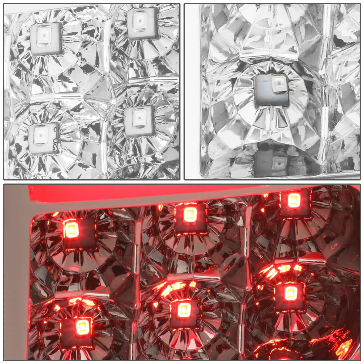 07-14 GMC Sierra 1500/2500HD/3500HD 3D LED Tail Lights Chrome/Clear
