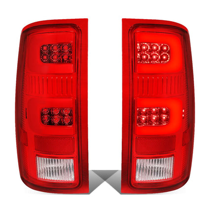 07-14 GMC Sierra 3D LED Tail Lights Chrome Red