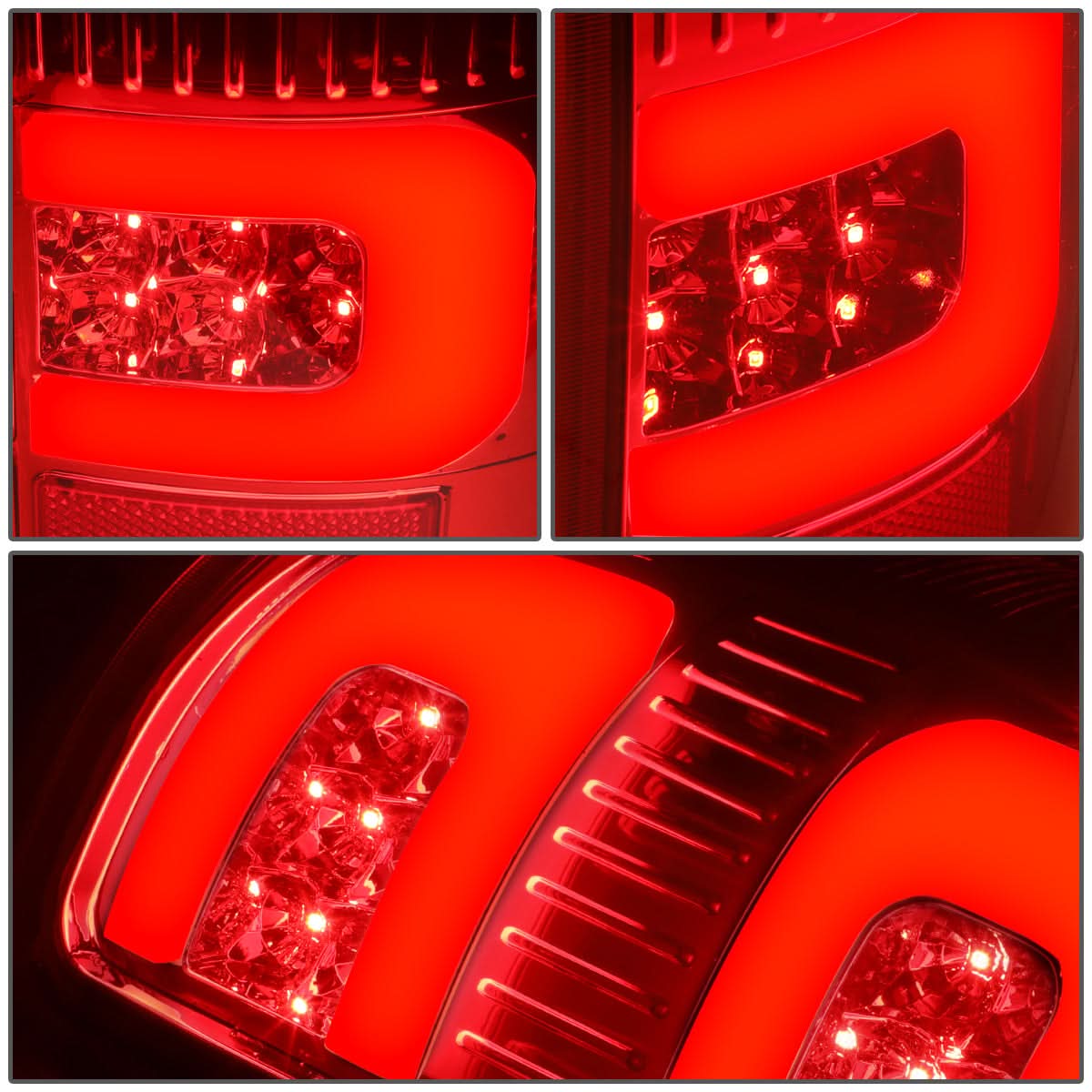 07-14 GMC Sierra 3D LED Tail Lights Chrome Red