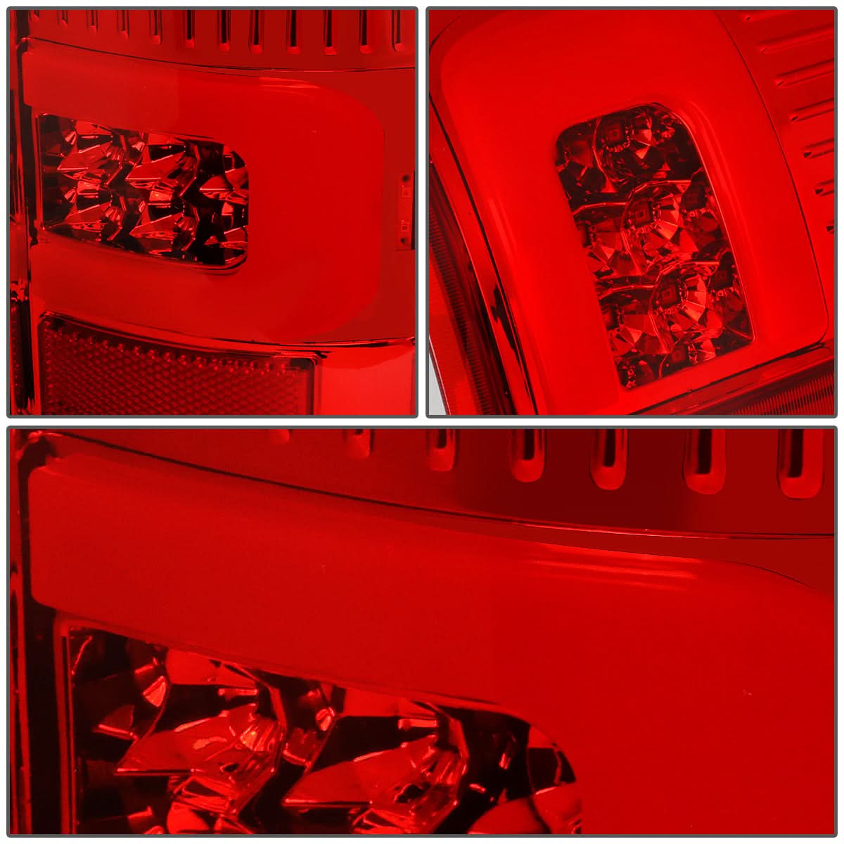 07-14 GMC Sierra 3D LED Tail Lights Chrome Red