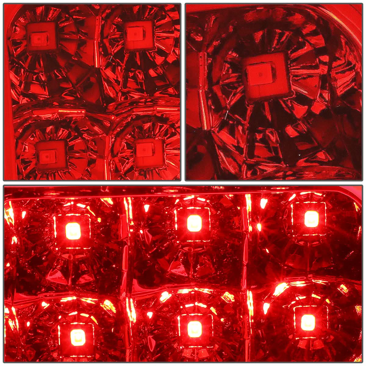 07-14 GMC Sierra 3D LED Tail Lights Chrome Red